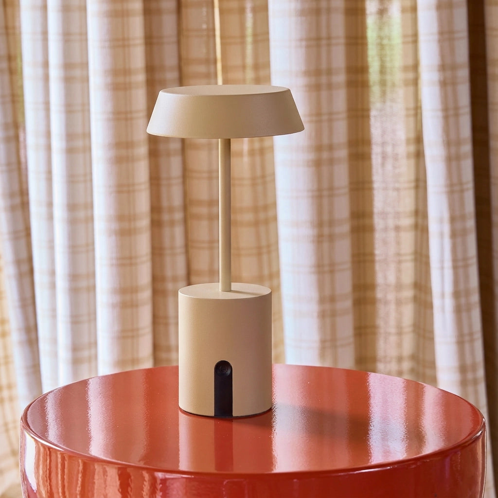 Lampada da tavolo per interni/esterni led metallo ø10,8cm, beige