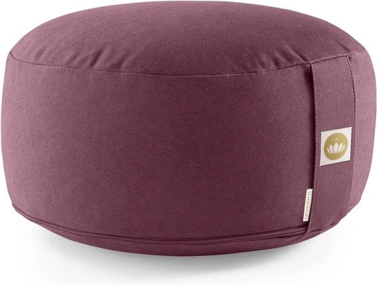 cuscino yoga, cuscino meditazione a rilievo, con cotone biologico, GOTS certificato, altezza seduta: 15 cm, viola