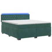 Letto con Box Spring, Materasso e LED Verde Scuro 200 x 200 cm 3452243