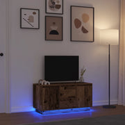 Mobile Porta TV con Luci LED Legno Antico 100x41x50 cm