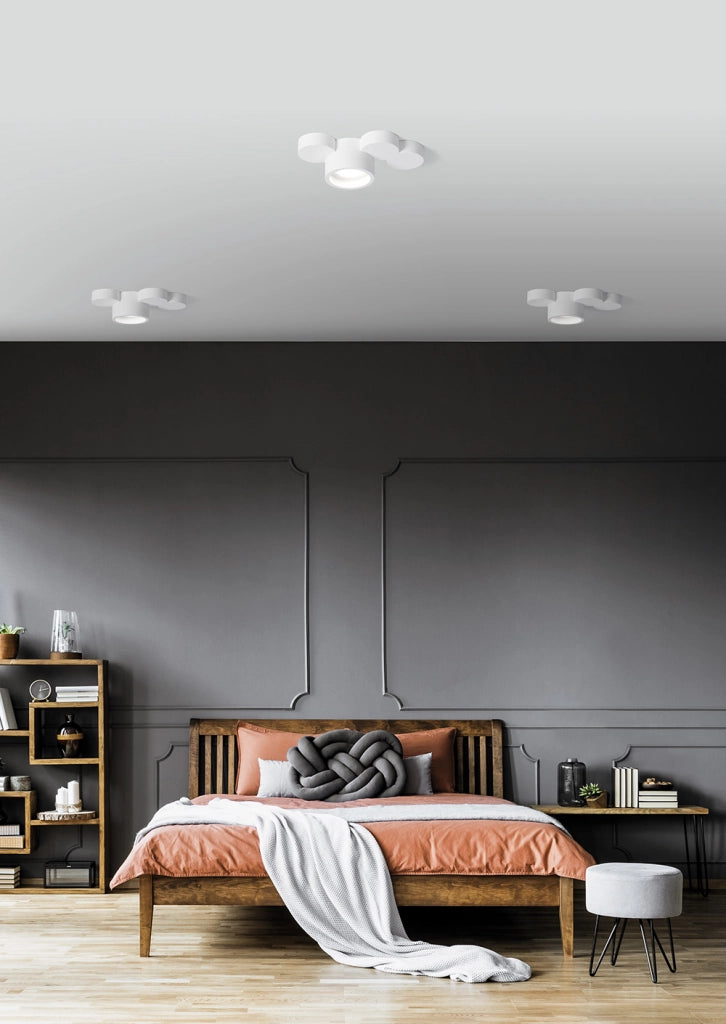 CHIO lampada da soffitto 1 Luce tonda attacco GX53 in gesso bianco 24,5cm