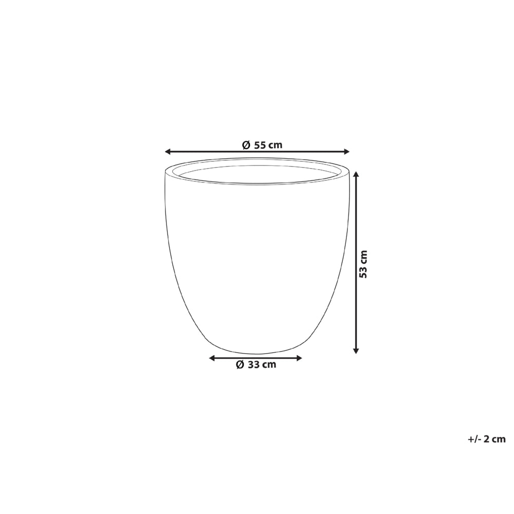 Vaso da fiori in argilla bianco sporco 55 x 55 x 53 cm per interni ed esterni resistente alle intemperie