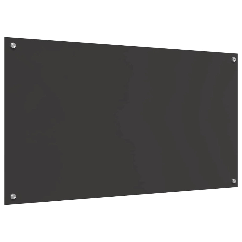 Paraschizzi moderno per cucina 110 x 60 cm pratico e veloce da montare in vetro temperato grigio scuro 02_0058485