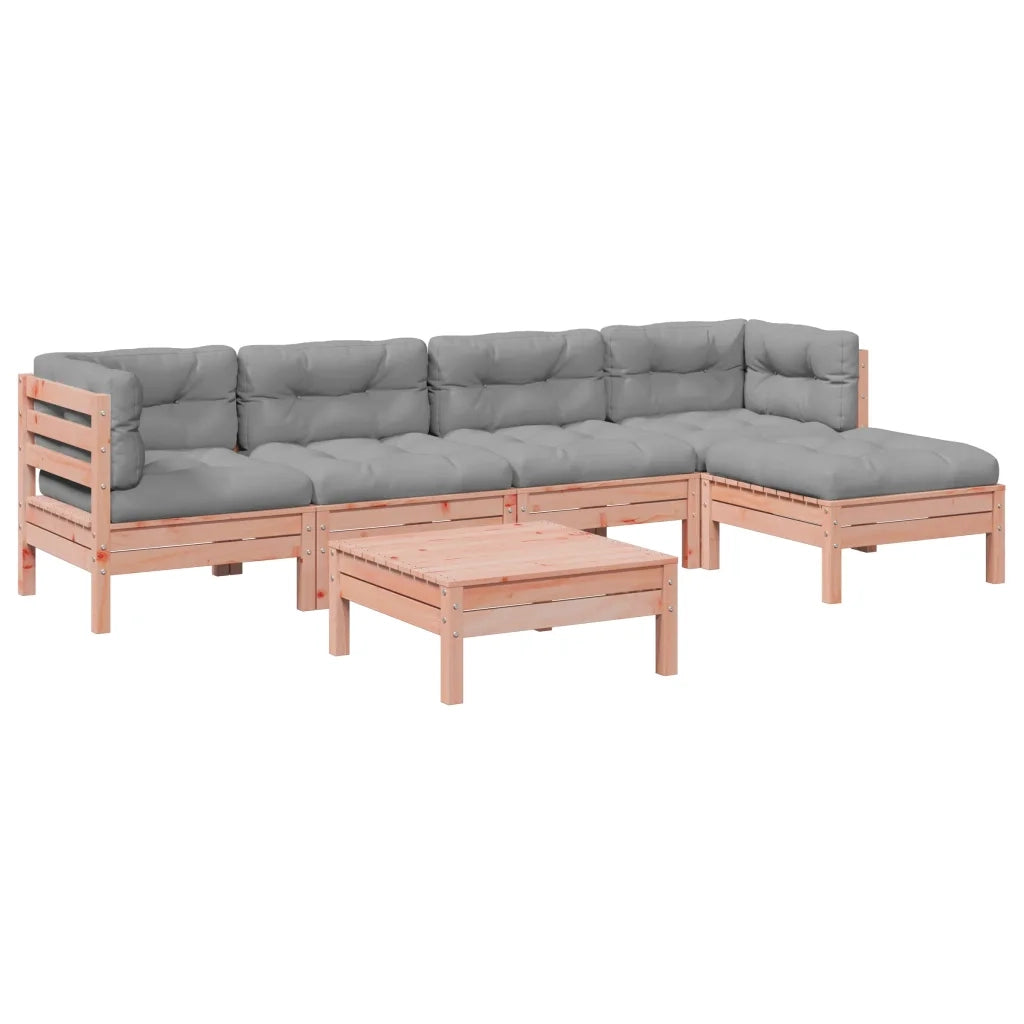 Set Divani Giardino 6 pz Cuscini Legno Massello Abete Douglas 3299406