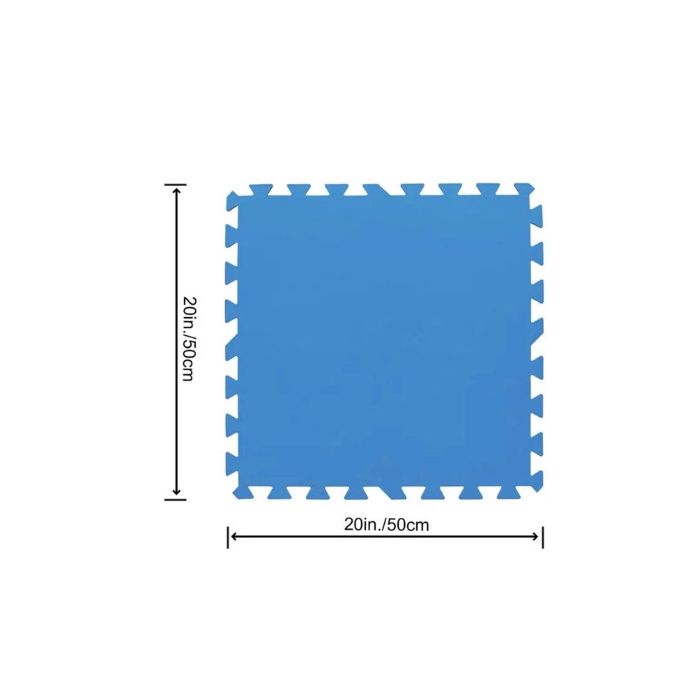 Trade Shop - Tappeto Piastrelle Base Sotto Piscina Componibile Protettivo Da 50x50 Cm Blu 58220 -
