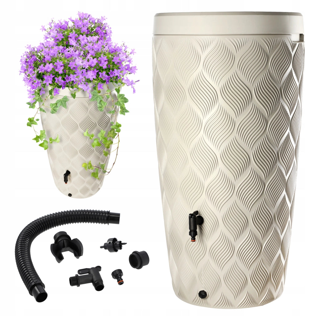 Serbatoio per acqua piovana KADAX da 240 litri, contenitore per acqua con rubinetto e grande recipiente.