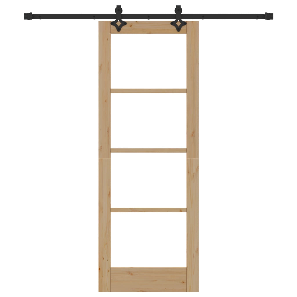Porta scorrevole  con set hardware 'ORKDAL'Legno massello e vetro
