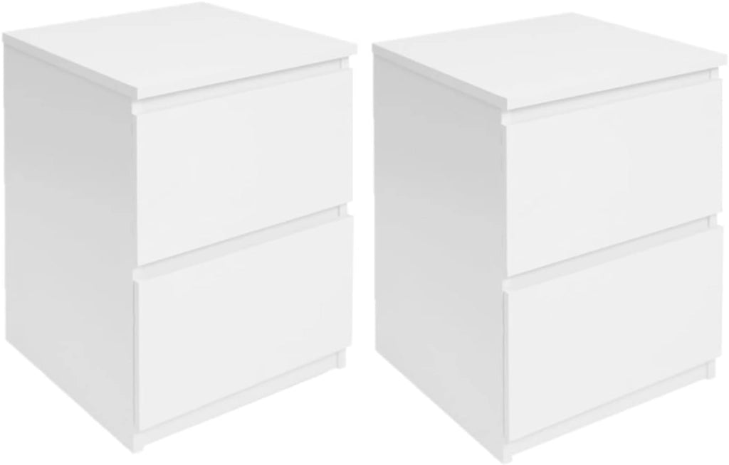 Set di 2 comodini in Legno Bianco TOMI