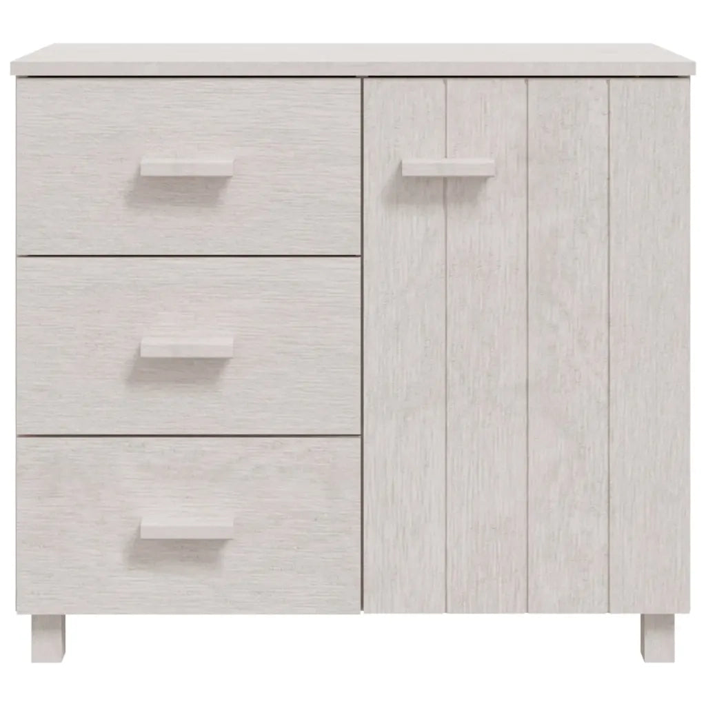 Credenza-Buffet-Armadio da cucina HAMAR Bianca 90x40x80 cm in Legno Massello di Pino