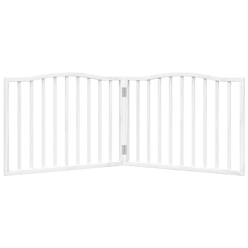 Cancello per Cani Pieghevole 2 Pannelli Bianco 160 cm Pioppo 352216