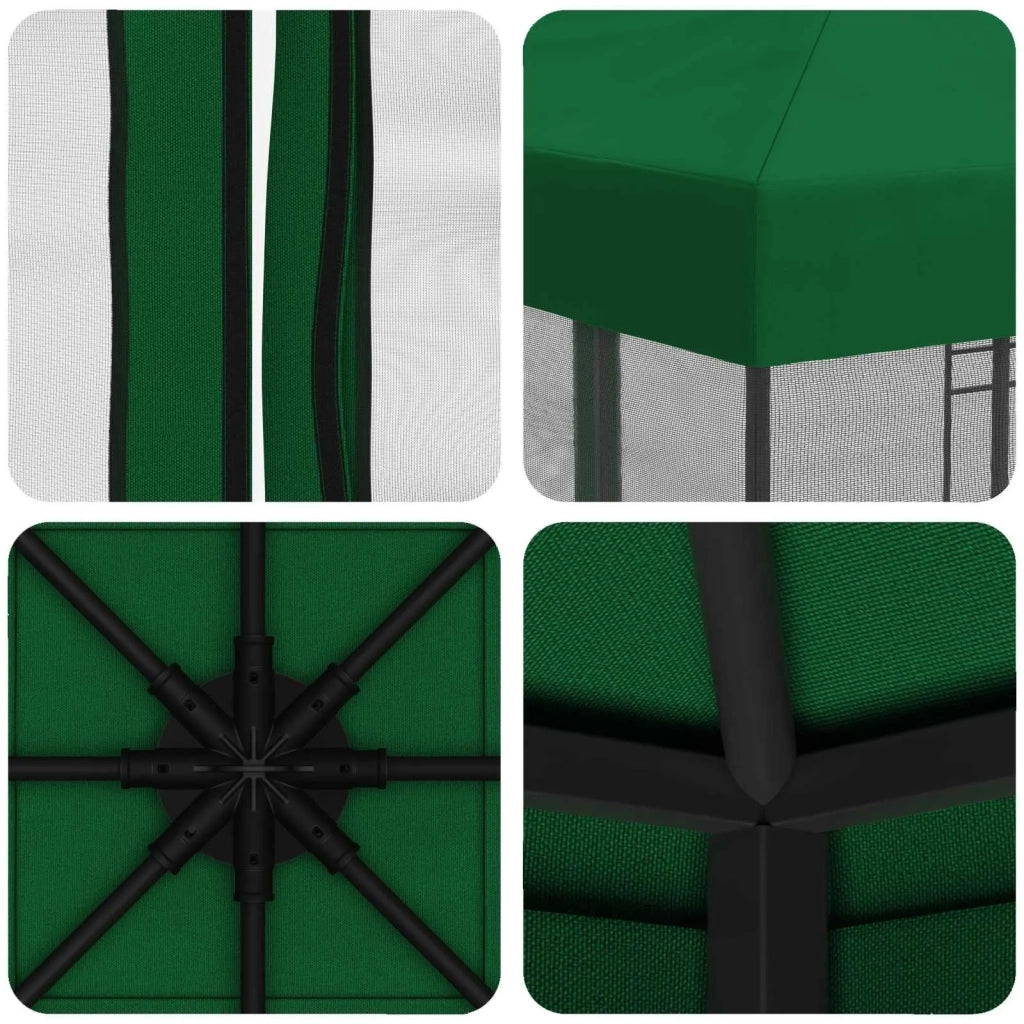 Gazebo da giardino con pareti laterali 3 x 3 m Verde 900341