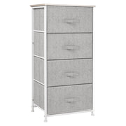 Cassettiera 4 Cassetti Tessuto Grigio ¨C Zephmum ¨C 45x30x92 cm