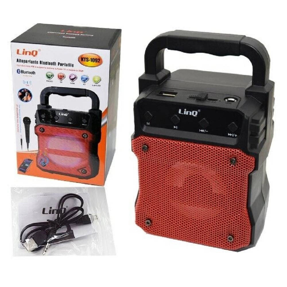 Trade Shop - Altoparlante Speaker Cassa Bluetooth Radio Fm Lettore Tf Usb Portatile Kts-1092 -