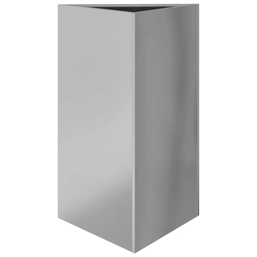 Fioriera rialzata per piante fiori giardino terrazze set da 2 triangolare 50 x 43 x 75 cm acciaio zincato argento 02_0039108