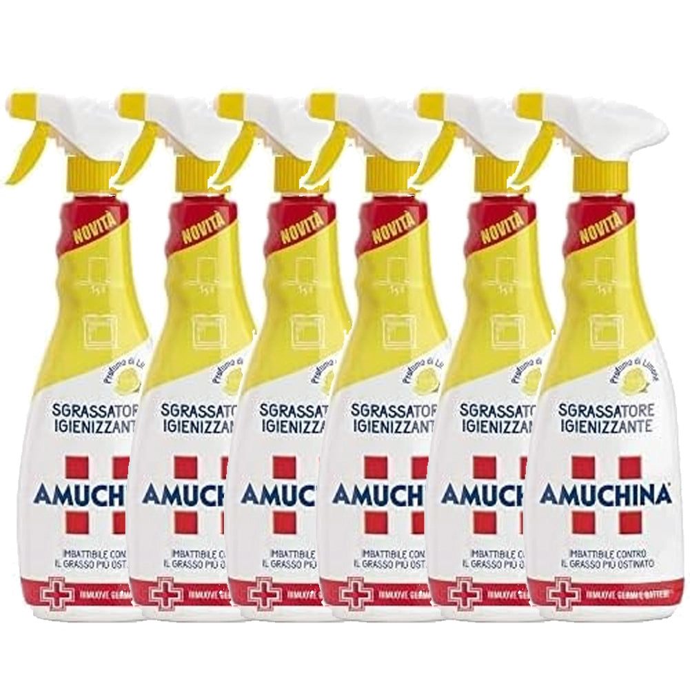 Set 6 Amuchina Sgrassatore Igienizzante Spry 1 x 750 ml Profumo di Limone