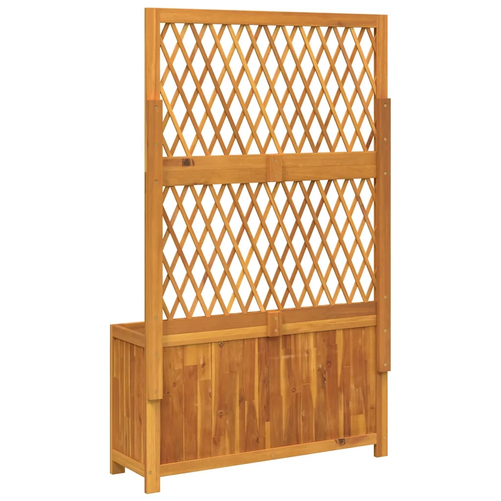 Fioriera con Traliccio 100x32x165 cm Legno Massello di Acacia 364901