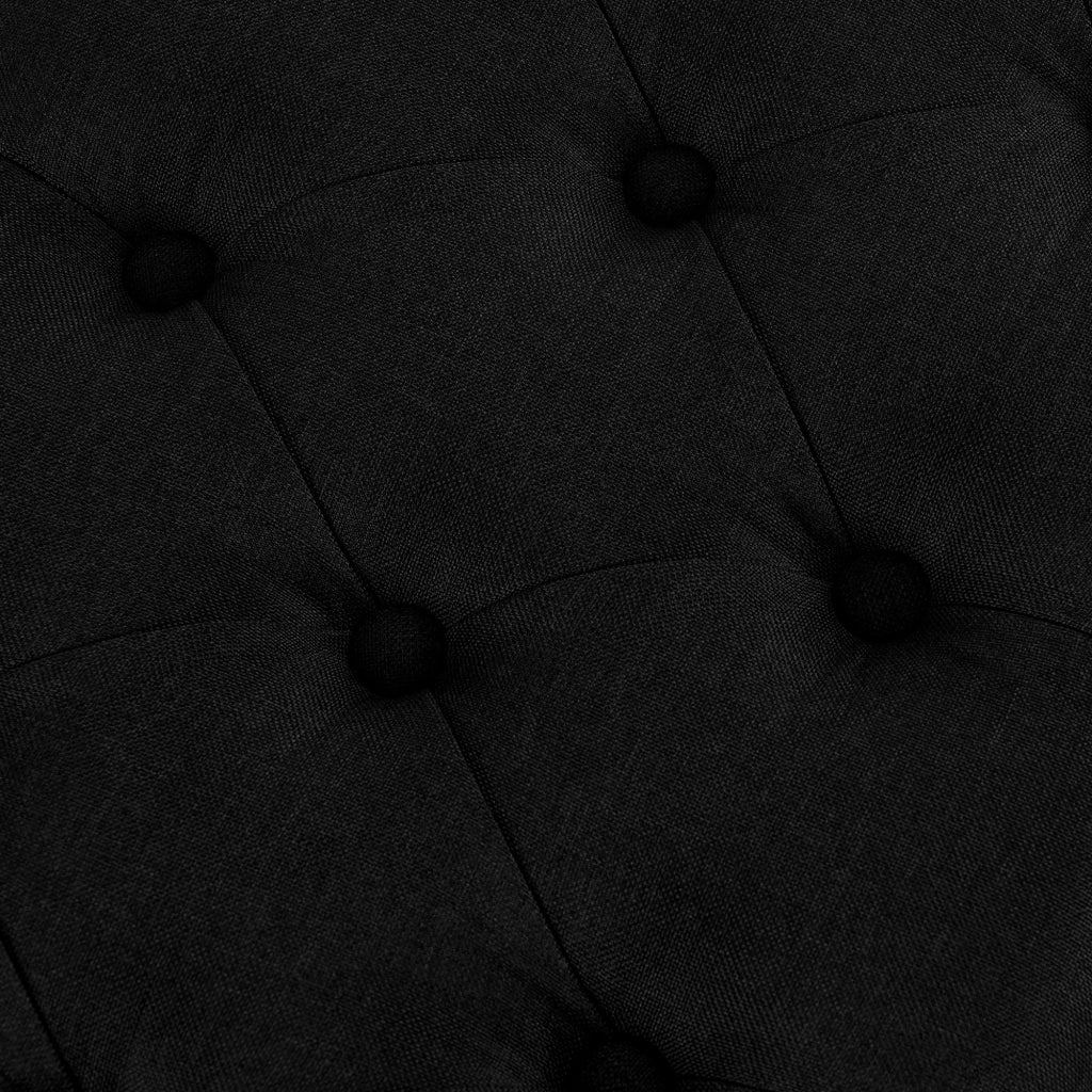 Panca design AMUN in metallo nero opaco e tessuto nero,150 cm