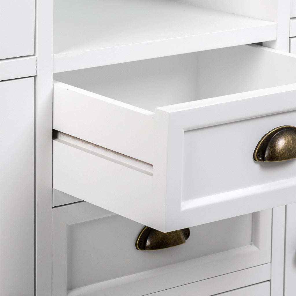 Vetrina in legno bianco 115x35x130,5h
