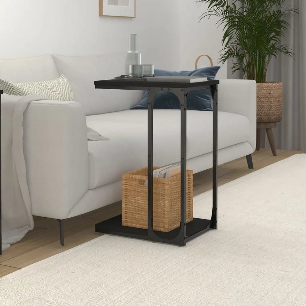 Tavolino Nero 40x30x60 cm in Legno Multistrato 825817