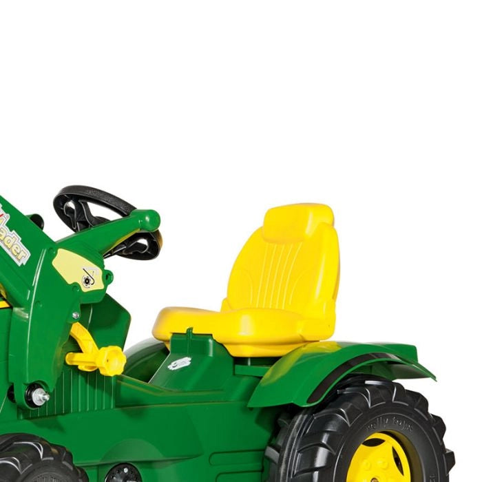 Trattore a pedali per bambini John Deere con ruspa e seduta regolabile
