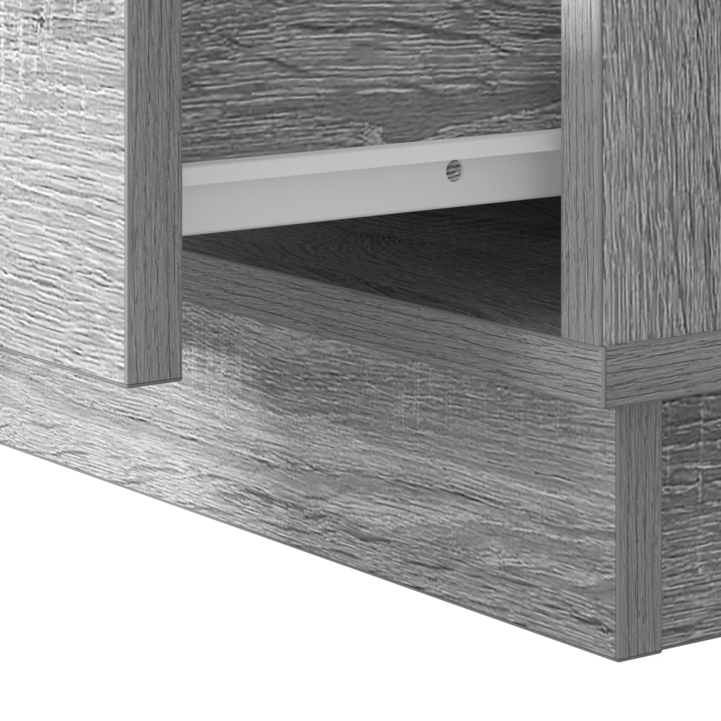 Comodino con LED Grigio Sonoma 50x34,5x50 cm