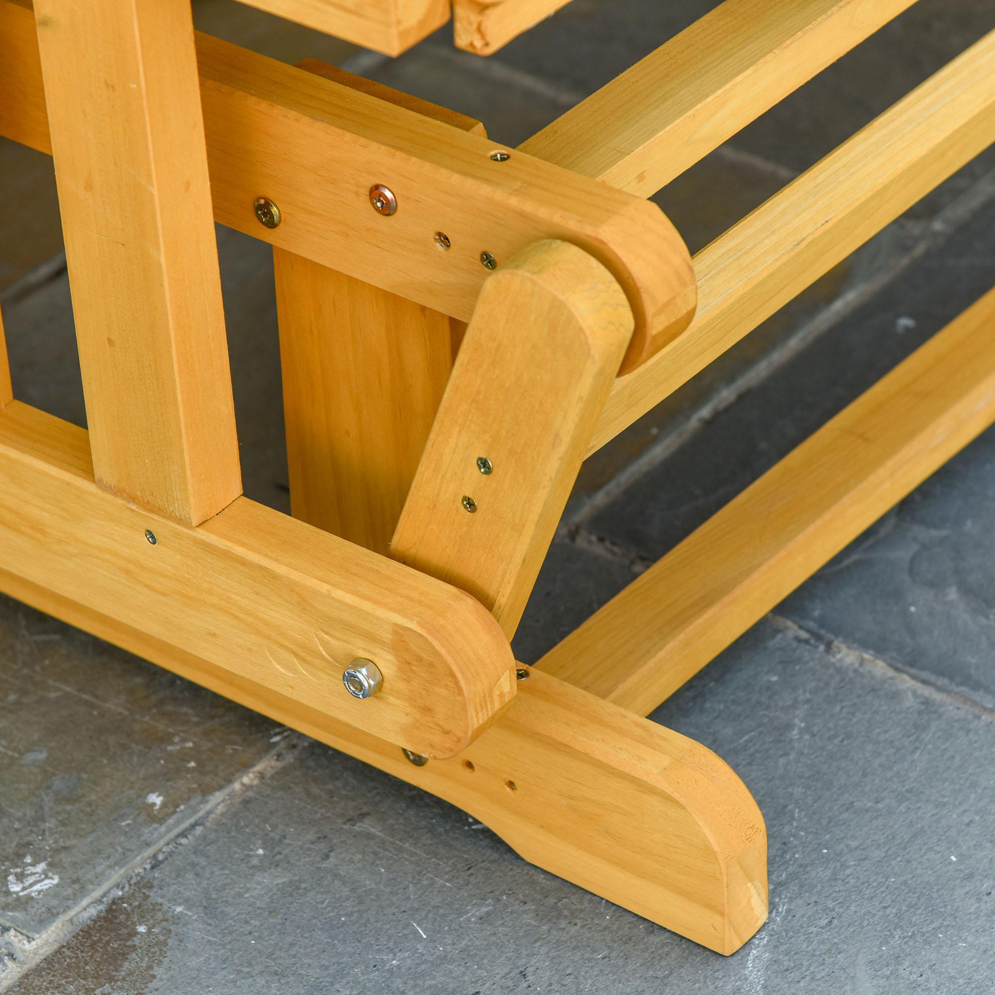 Panchina 2 Posti a Dondolo da Giardino 124x76x95 cm in  Legno