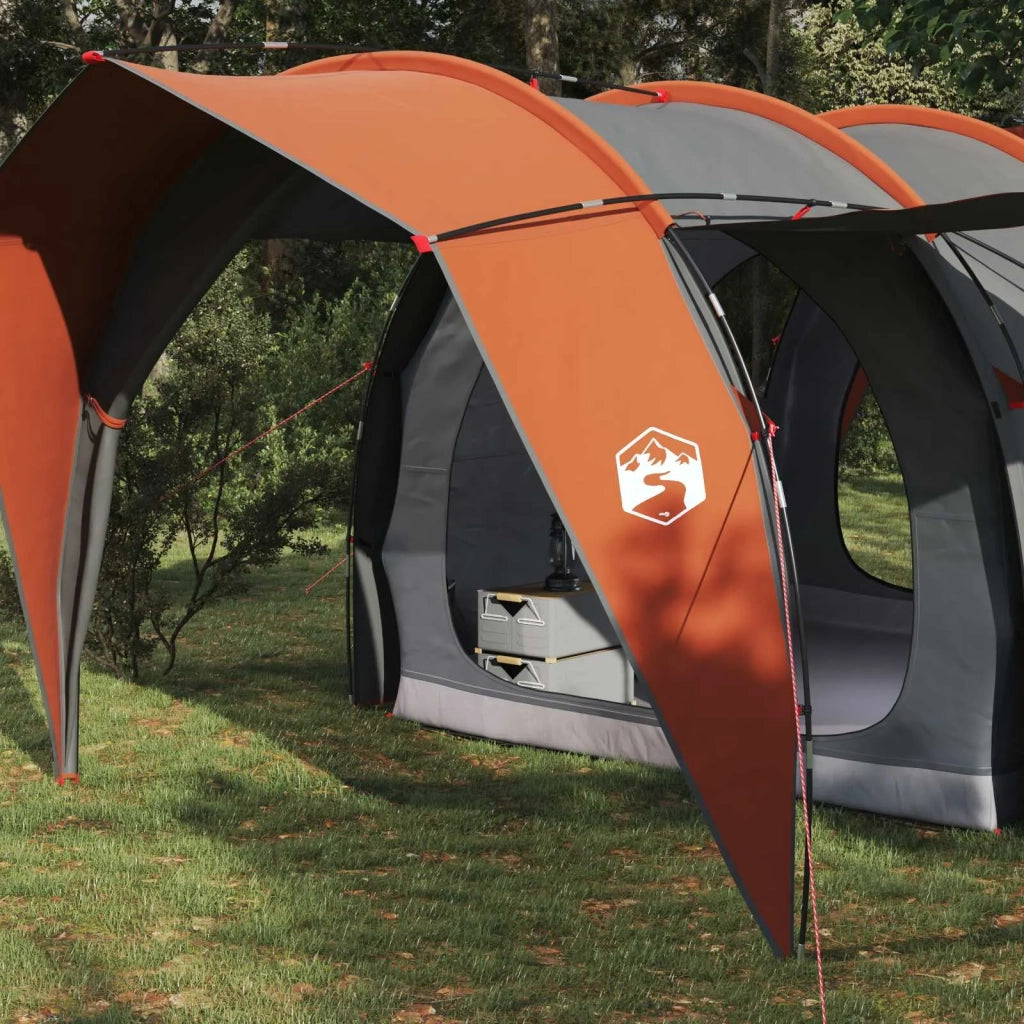 Tenda a tunnel-Tenda da campeggio Grigio e arancione 382 x 262 x 214 cm
