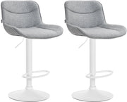 2er Set Barhocker Vonore Stoff weiЯ