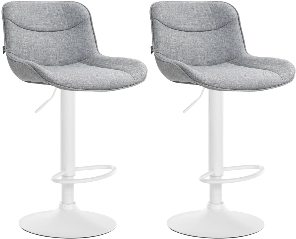 2er Set Barhocker Vonore Stoff weiЯ