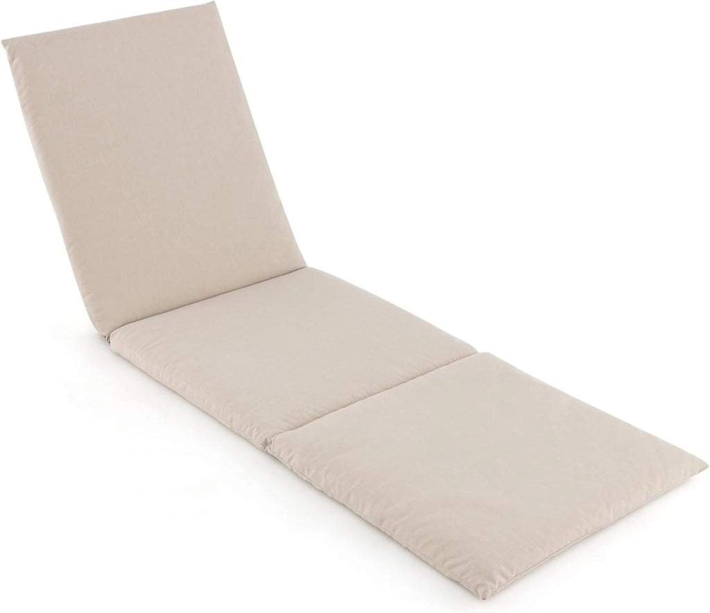Cuscino per Lettino Prendisole, Tappetino per Sdraio con Cinghie di Fissaggio, Cuscino Pieghevole per Sedia da Sdraio, 182 x 59 cm (2, Beige) (Beige,2)