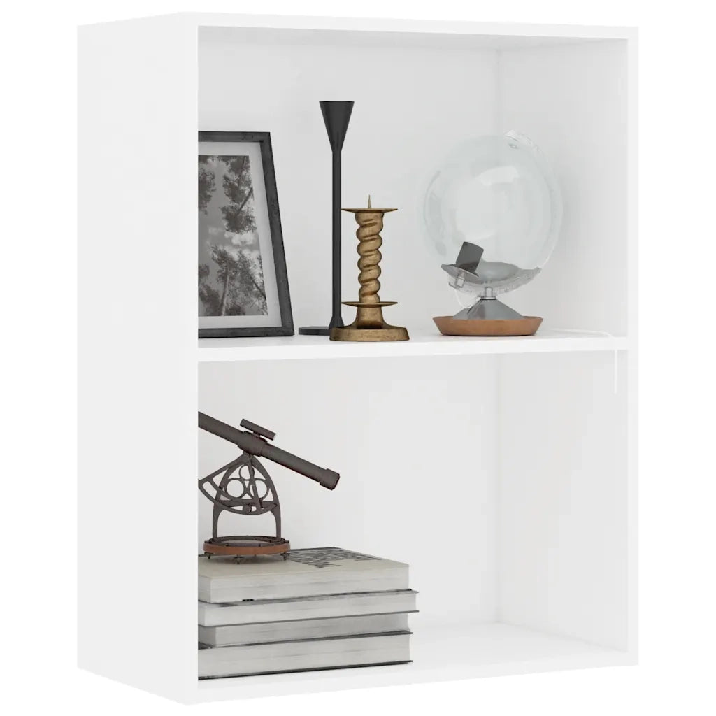 Libreria-Scaffale per Libri-Mobile di Stoccaggio Bianca 60x30x76,5 cm in Legno Multistrato