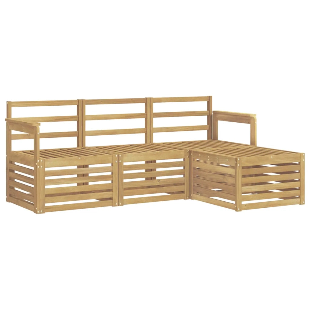 Set di divani da esterno 4 pcs Bianco 189,5 x 122,5 x 73 cm