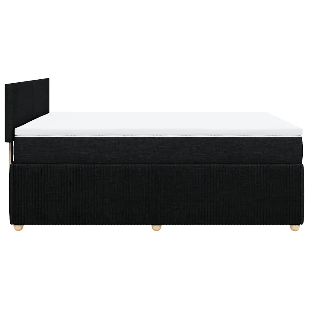 Giroletto a Molle con Materasso Nero 140x200 cm in Tessuto
