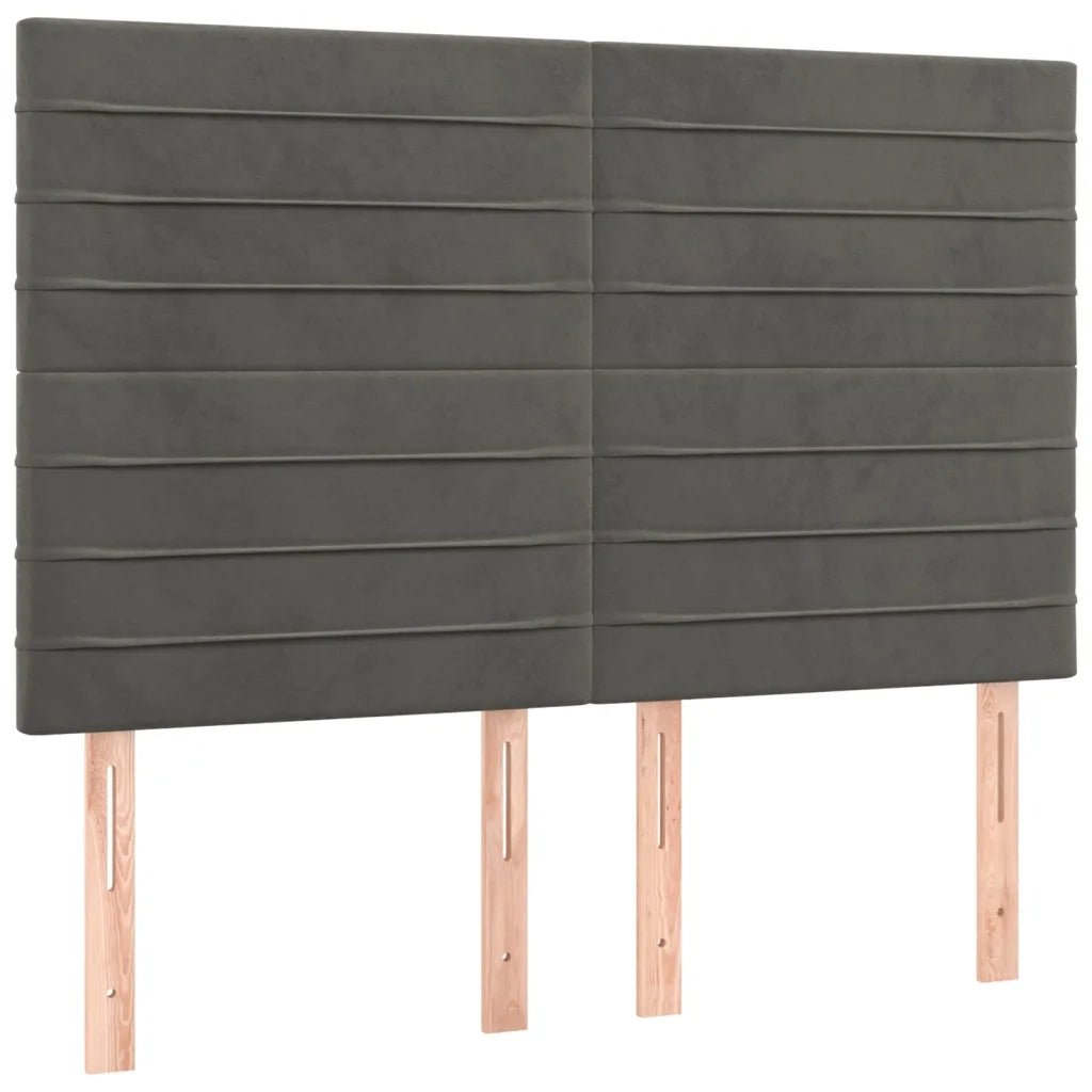 Testiera a LED Grigio Scuro 144x5x118/128cm in Velluto 3122613