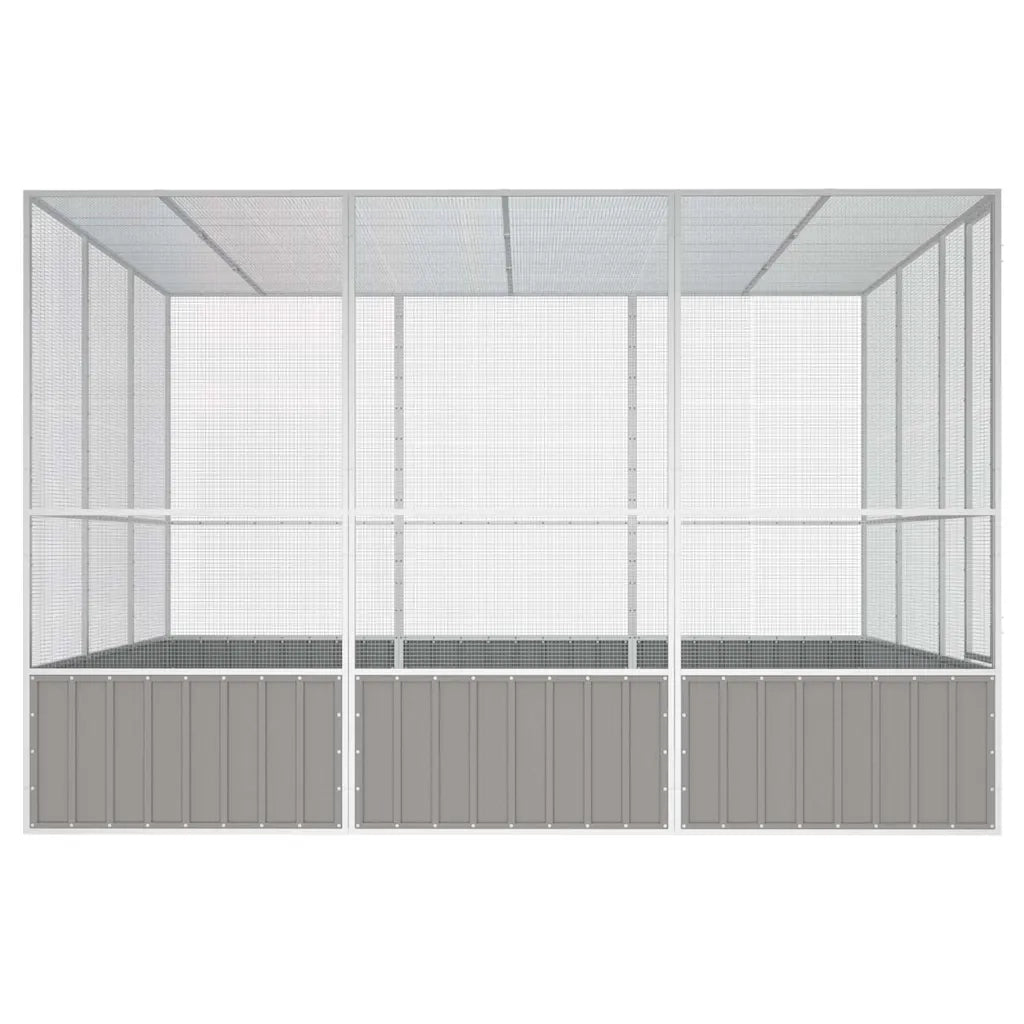 Gabbia per Uccelli Grigia 302,5x324,5x211,5 cm Acciaio Zincato cod mxl 68737