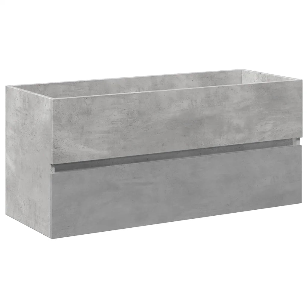 Set Mobili da Bagno | Armadio da bagno 2 pz Grigio Cemento in Legno Multistrato