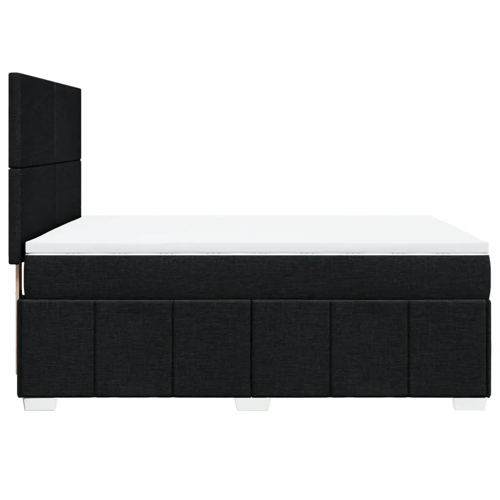 Giroletto a Molle con Materasso Nero 140x200 cm in Tessuto