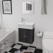 Set Mobili da Bagno e Lavandino 3 pz Nero