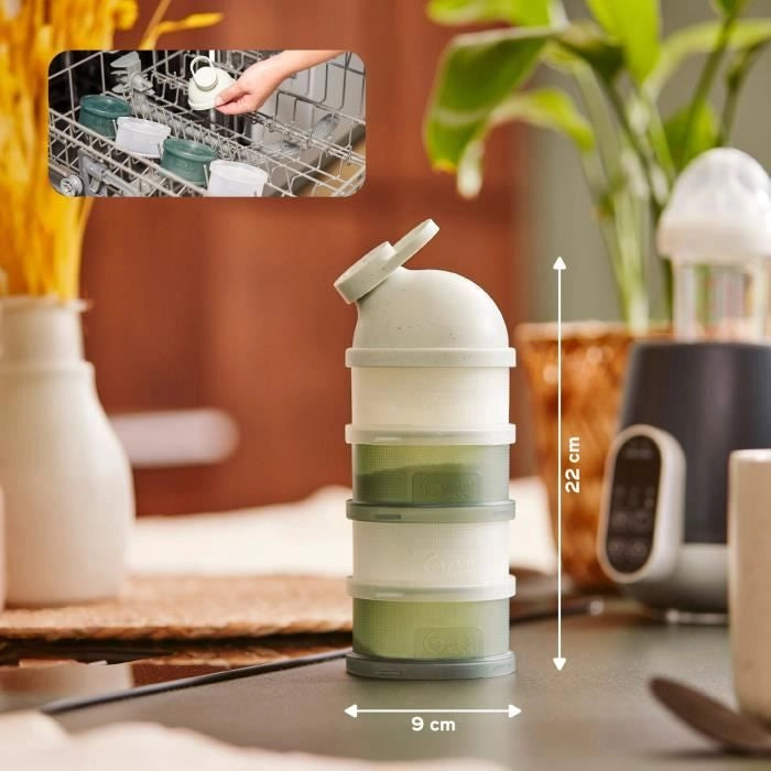 Babymoov Scatole dosatrici per latte in polvere Babydose - Beccuccio ergonomico - Prodotto in Francia, Verde