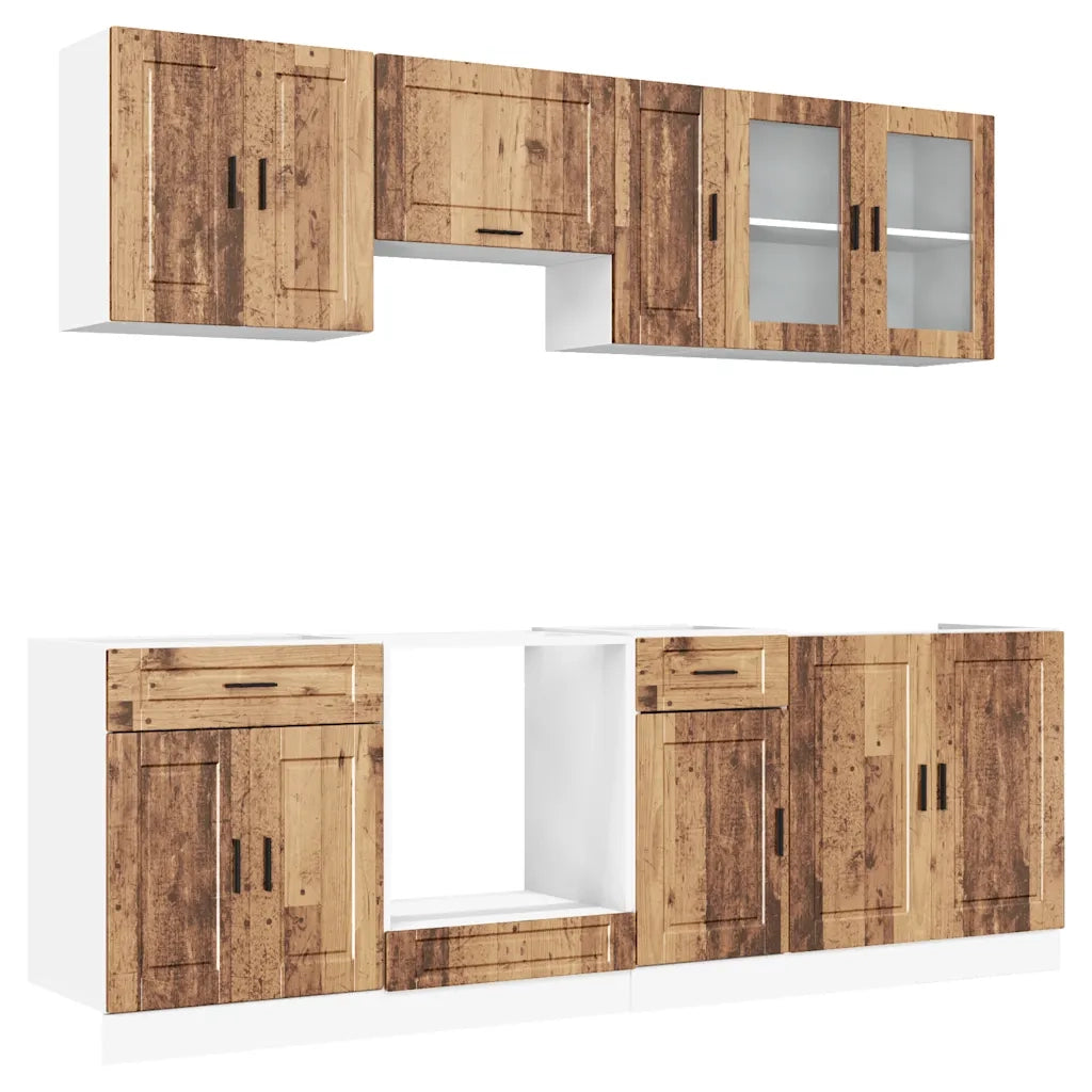 vidaXL Set Mobili da Cucina 8 pz Kalmar Legno Vecchio in Truciolato