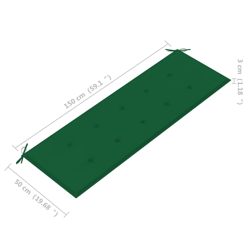 Panchina da Giardino | Panca da Giardino Impilabile con Cuscino 159cm Teak Massello