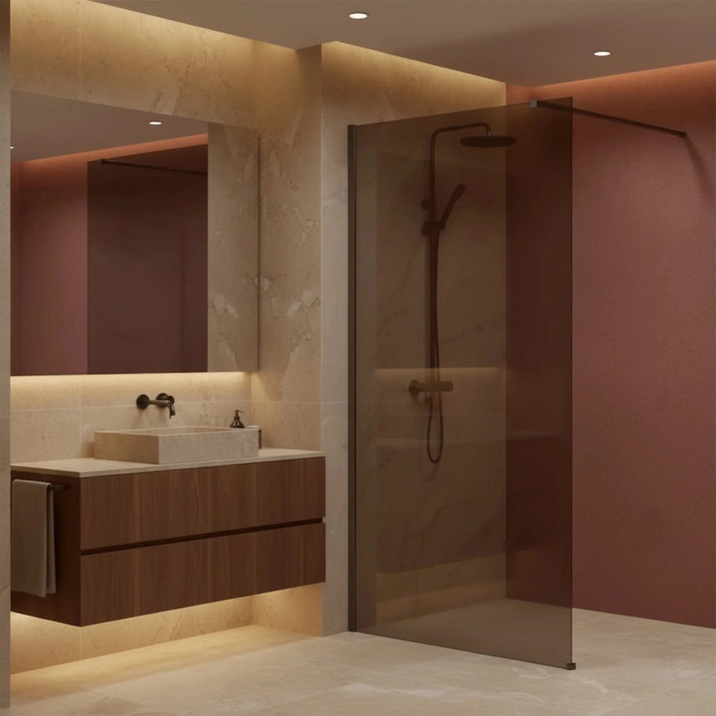 Parete Doccia Rea Flexi Brown / Titan 90
