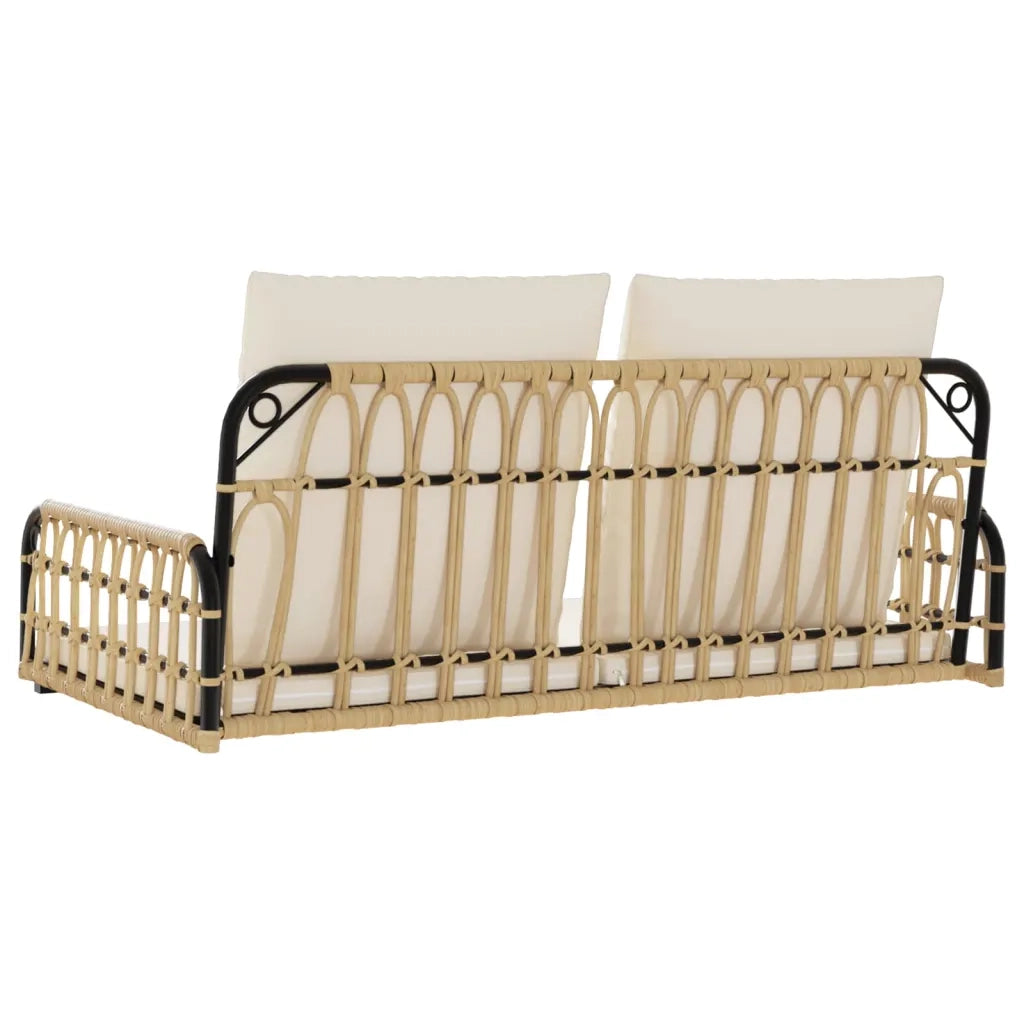 Panchina a Dondolo con Cuscini 105x58x38cm Polyrattan e Acciaio 4009298