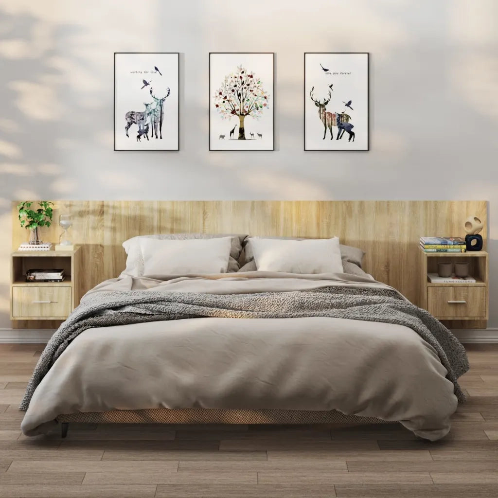 Comodini a Muro 2 pz Rovere Sonoma cod mxl 60210