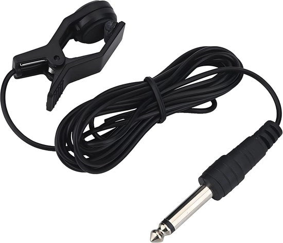 Microfono a contatto per chitarra - Clip-on Pickup - Esibizione live - Elemento condensatore sensibile - Interfaccia 635mm - Nero