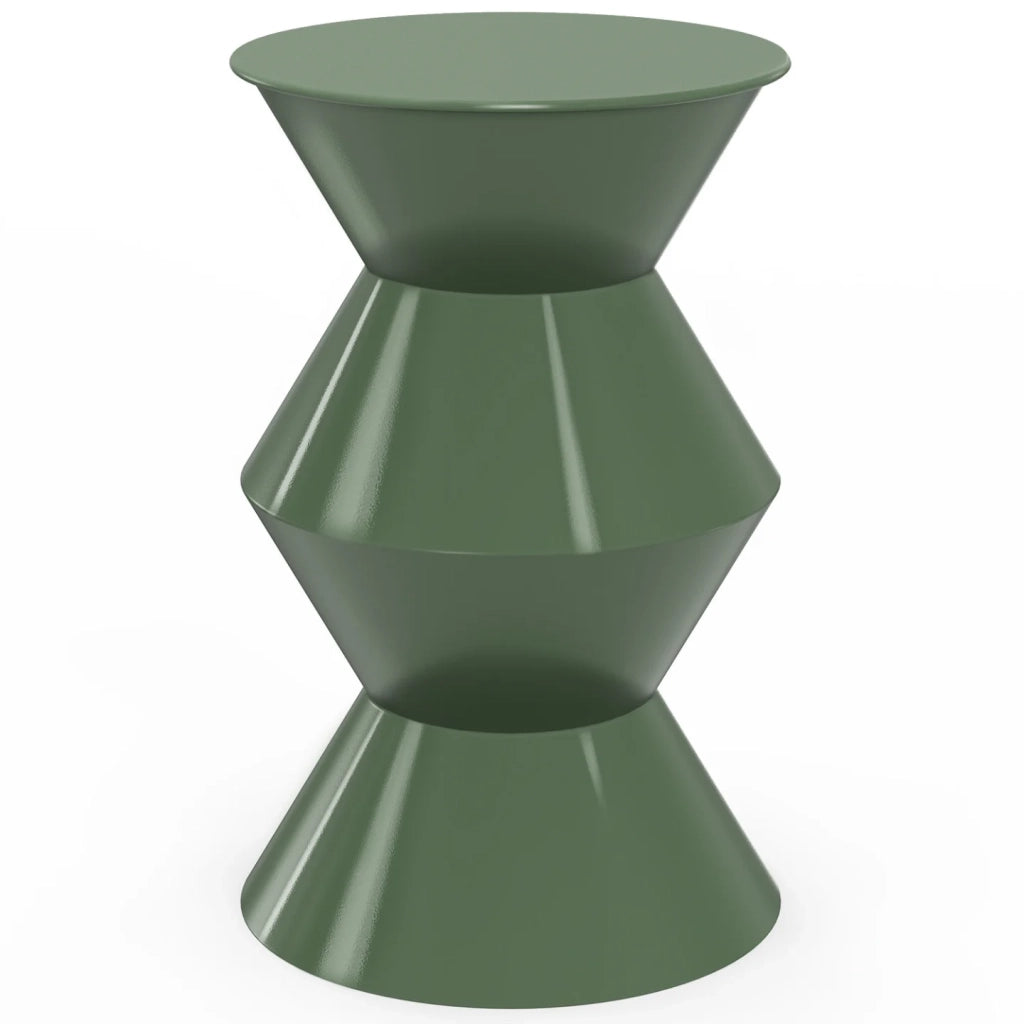 IDMarket - Tavolino rotondo, tavolino da salotto, comodini IRENE 30 cm in metallo verde kaki