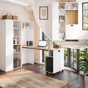 Scrivania pieghevole 2 in 1 con libreria 104;5x30;5x160 cm; bianco in MDF