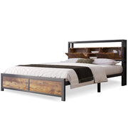 Letto Contenitore Letto Singolo con USB; Tipo C e LED; 90 x 200 cm; senza Materasso; Cotone Grigio