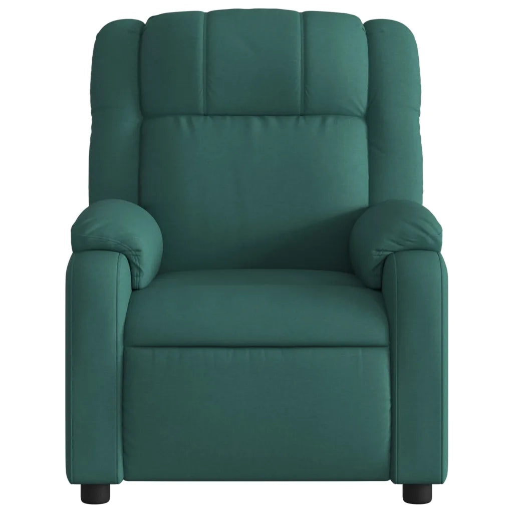 Poltrona | Sedia Relax Elettrica Reclinabile Verde Scuro in Tessuto