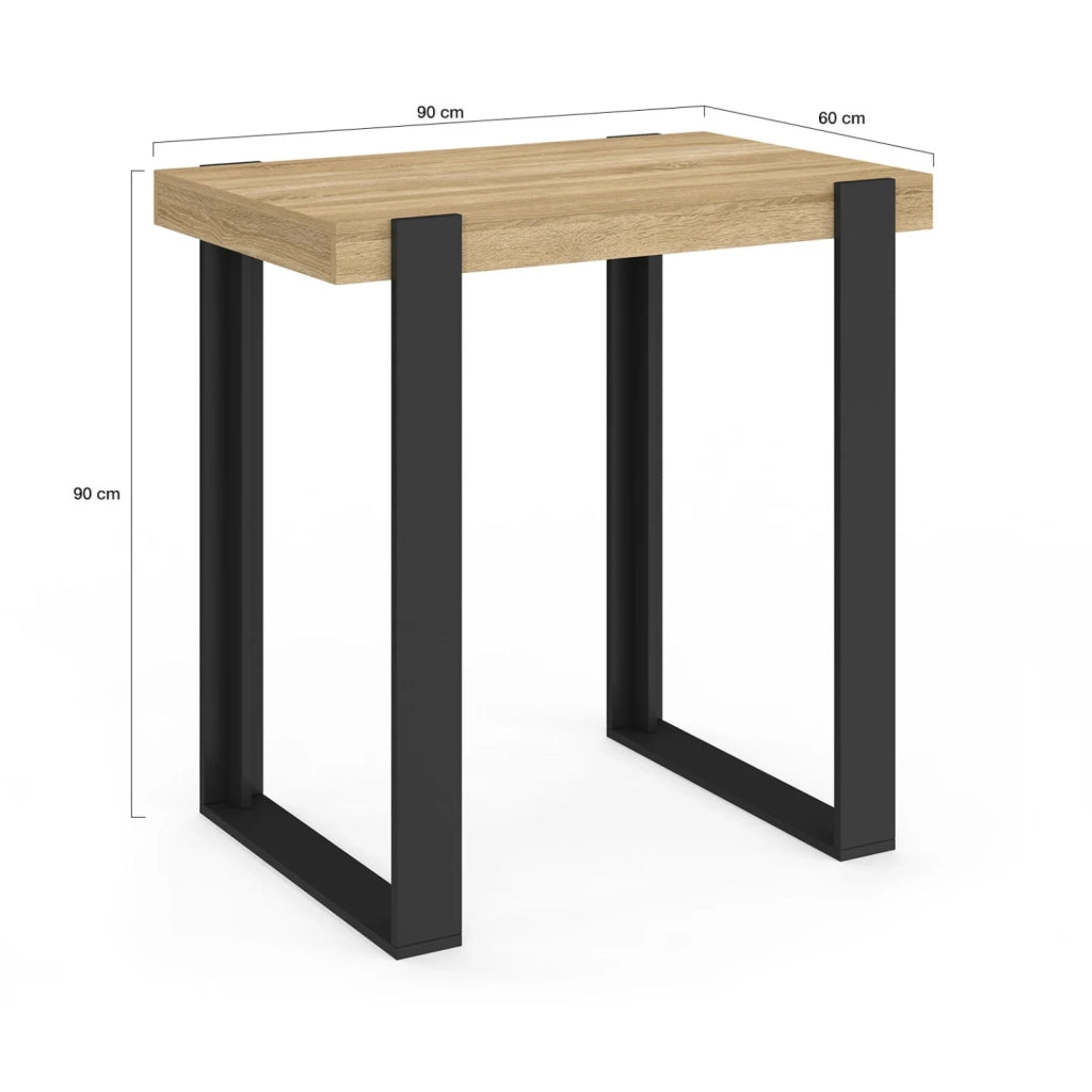 IDMarket - Tavolo da bar PHOENIX in legno e nero 90 cm
